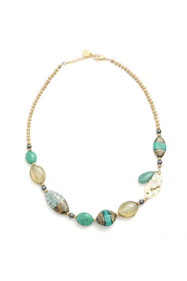 NECKLACE SOPHIE GIROC.TOP COL. GREEN PETROLIO